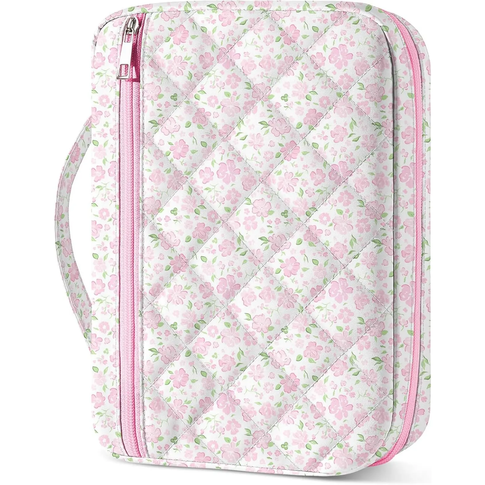 woman bible study supply  Bible Cover Case for Women, Quilted Bible Cover Bag with Handle for Girls, Bible Carrying Case Study Supplies Accessories for Women Book Holder Pen Slot