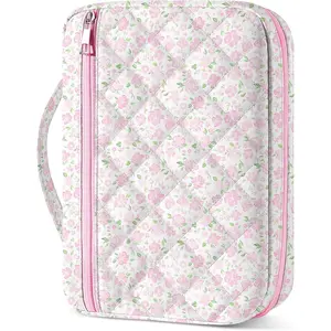 woman bible study supply  Bible Cover Case for Women, Quilted Bible Cover Bag with Handle for Girls, Bible Carrying Case Study Supplies Accessories for Women Book Holder Pen Slot