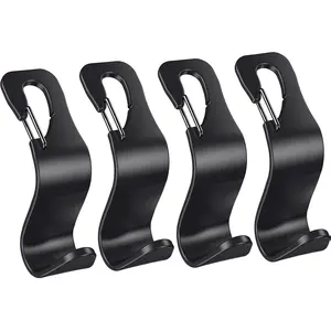 4 Pack Car Back Seat Headrest Hook Hanger for Purse Grocery Bag Handbag Hat