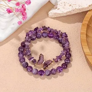 2Pcs Butterfly Bracelets for Women Healing Crystals Bracelets for Women Natural Gemstone Bead Bracelet Cute Butterfly Charm Bracelet Stretch 8mm Crystal Jewelry Gifts for Women