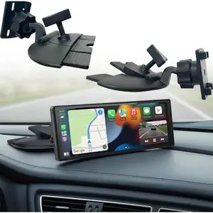 CD Slot Mount for CarPlay Screen – Secure 4-Button Lock, 360° Rotatable Universal Mount for GPS, Monitors & Car Devices