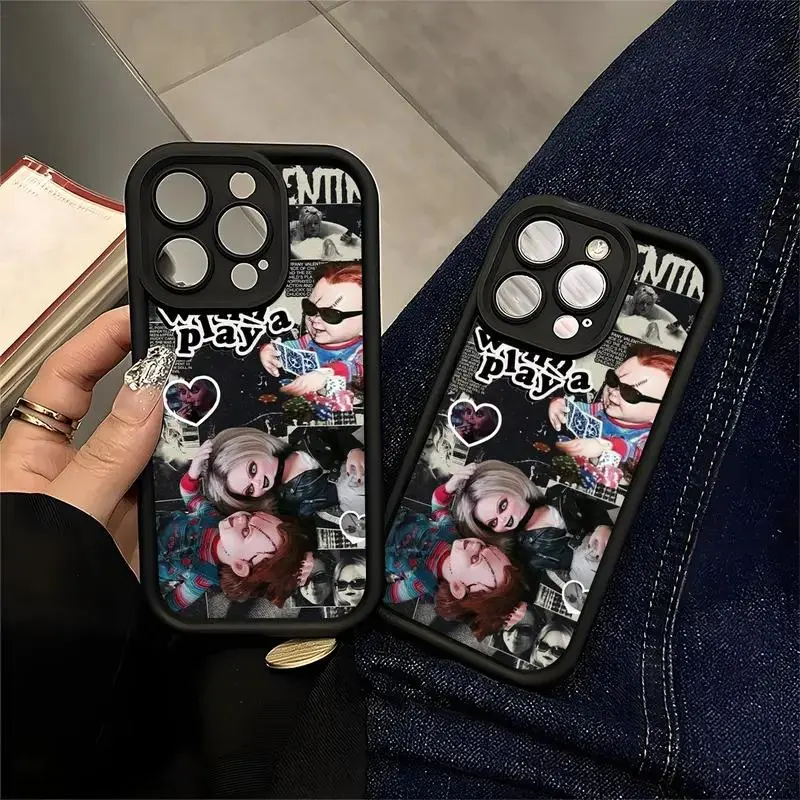 Chuckyy Tiffany Spooky Season Gothic Collage Phone Case,Trendy Protective Cover,for iPhone 17 16 15 14 13 12 11 Plus Pro Max/X/XS/XSMAX and for Samsung S21-S26 Plus Ultra,The Best Gift for Yourself, Partner,Friends, and Family, Phone Accessories