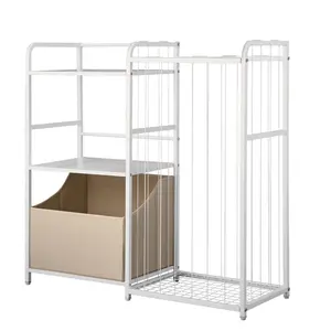 VEVOR Kids Bookshelf and Stuffed Animal Storage, Toy Storage Organizer, 2-Tier Book Shelf with Fabric Toy Chest, Toy Storage for Kids Room, Living Room, Entryway, Nursury, Preschool, White