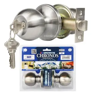 Constructor Chronos Entry Door Lever Lock Set - 3x7.5x4.5 in. Stainless Steel Door Levers and Handles Knob Set, Handles Door Levers