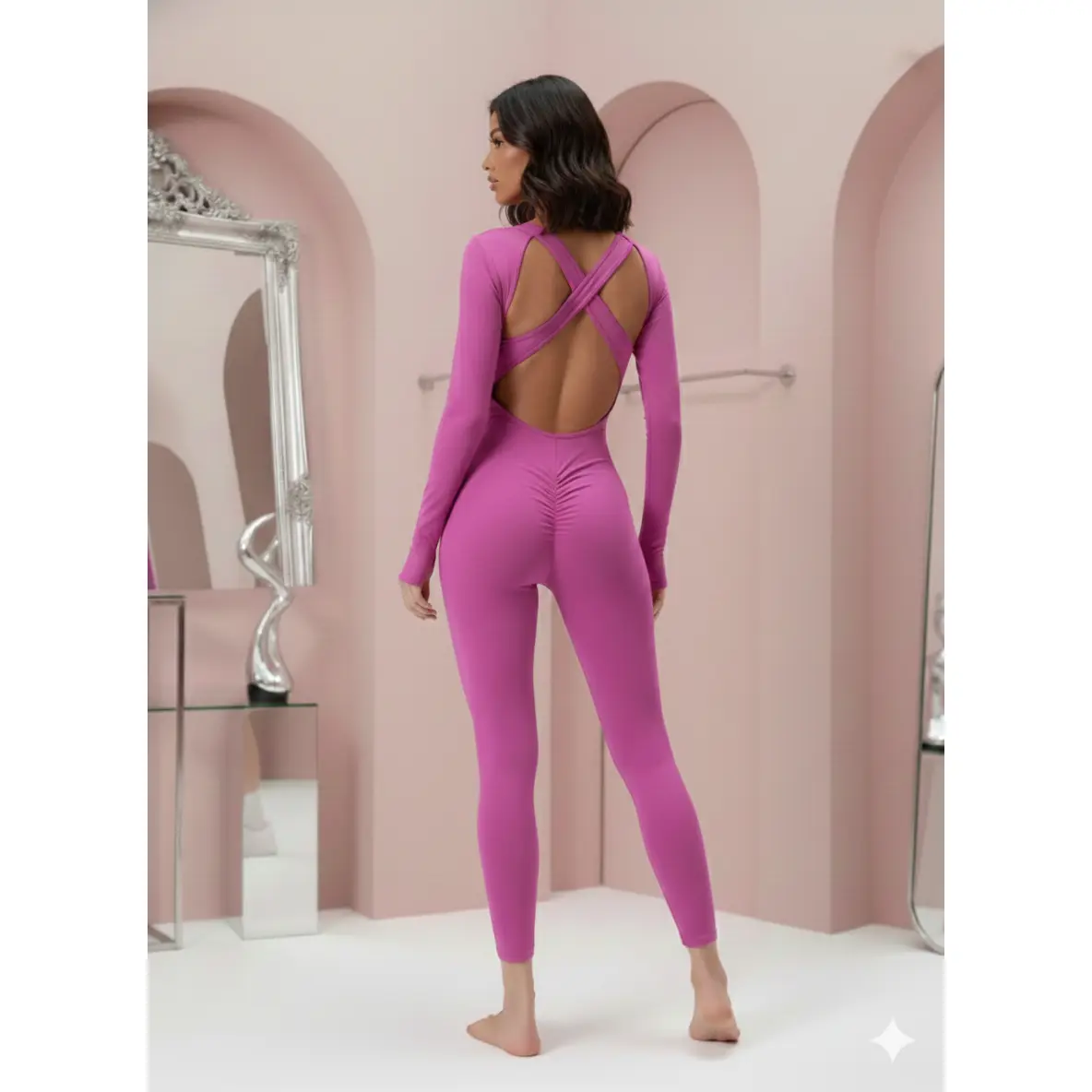 Twisted Backless Long Sleeve Jumpsuit