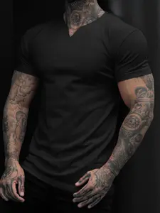 Men's V-Neck Henley Knit Top, Slim Fit Casual Short Sleeve, Perfect for Men, Comfortable and Stylish, Ideal for Daily Wear