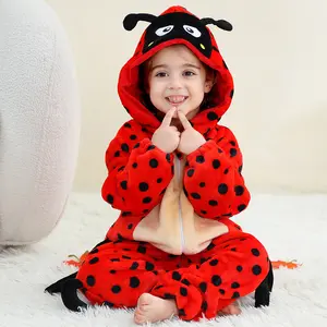 Boy Girl Baby Christmas Animal  Costumes Hooded Zipper Romper | Fall Winter Casual Clothes Toddler Pajamas Halloween Christmas Party Outfit Jumpsuit Set for Kids | Fall Winter Infant Dress Up Daily Day Costumes Romper