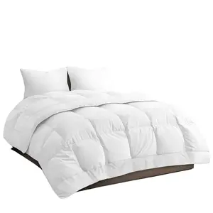 Queen Size, White Alternative Down Comforter - Warm, Lightweight, Luxury, & Breathable Hotel Quality Bedding Set - All Season Fluffy & Cozy Oversized Cooling Microfiber Duvet Insert Comforter