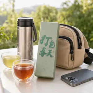 Variety Travel Tea Pack 20grams - Exquisite combination of green tea (Huangshanmaofeng 5 g) and 3 Qimen black tea 15g (HongXiangluo/ Osmanthus black tea/ Jasmine black tea)