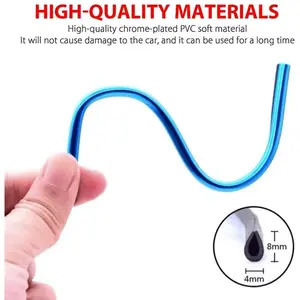 10pcs Colorful Shiny Car Trim Strips for Car Decoration Car Air Conditioner Vent Outlet Trim Strips U Shape Chrome PVC Car Interior Accessory, Car Accessories