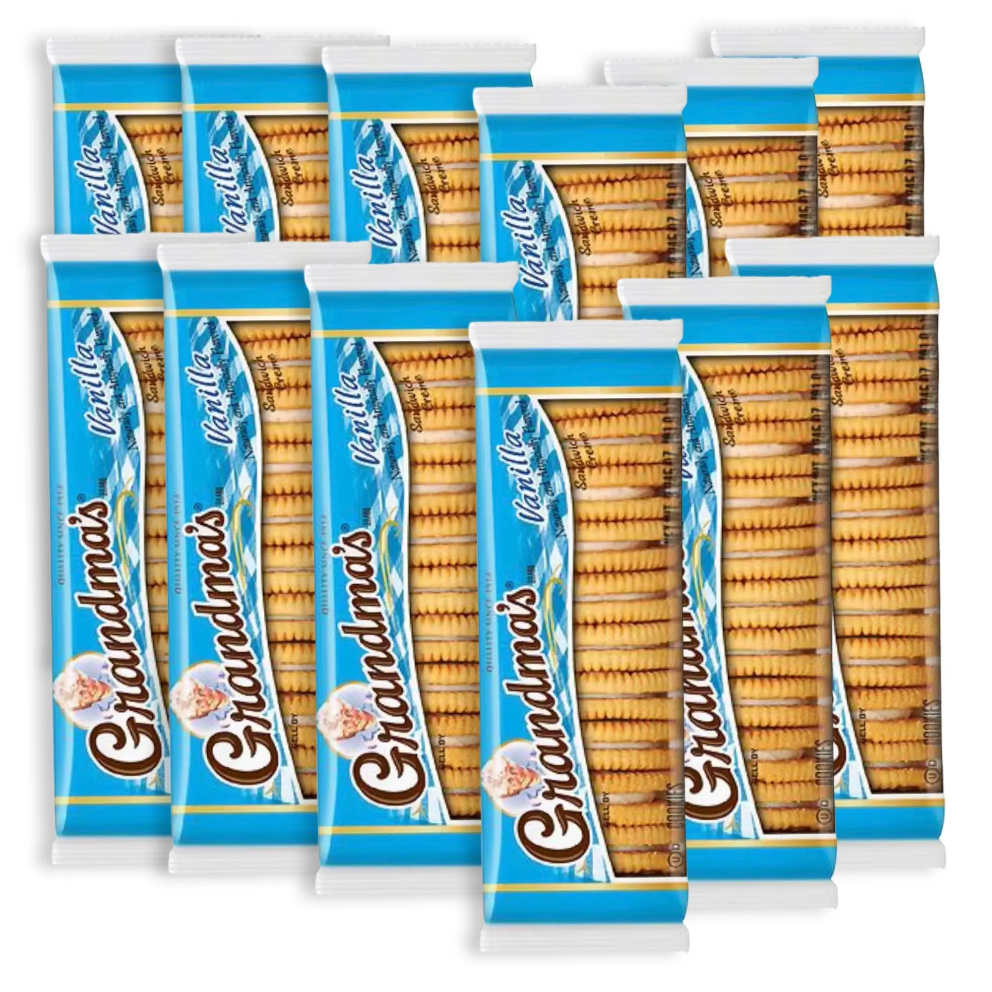 Grandma's Big Size Vanilla Sandwich Creme Cookies – 3.03 oz Packs, 12 Count