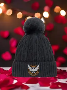 The Division SHD Grunge Logo 2 Ball Military Tactical In TruckerFor 2026 new model Multi Color Soft Fabric Pom Pom Winter Hat Warm Cozy Unisex Headwear with Universal Fit Versatile Cold Weather Acce Knitting Beanie Knitted Hat