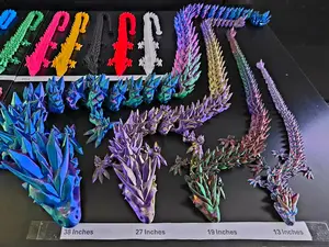 3D Printed Articulated Crystal Dragon | Flexible Fidget Toy | Fantasy Desk Decor | Unique Gift for Kids & Adults Decoration Decoration
