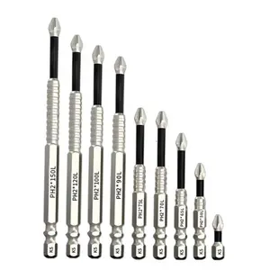 Professional Magnetic Screwdriver Drill Bits, 9Pcs K5 Impact Resistant, Multi Size 25mm to 150mm