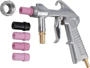 AMTOVL Sand Blasting Guns Sandblaster + 4Pcs Ceramic Nozzles + Extra Iron Nozzle Tip Set