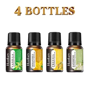 4pcs (Vanilla+Osmanthus+Freesia+Jasmine) Essential Oils Set, Liquid Fragrance for Diffusers & Air Fresheners, Ideal for Home Decor & Aromatherapy, Enhance Your Space