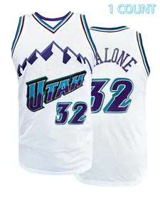 Men's Letter & Number Embroidery Basketball Jersey, Loose Breathable Sleeveless V-Neck Tank Top, Basketball Sports Jersey for Outdoor Sports