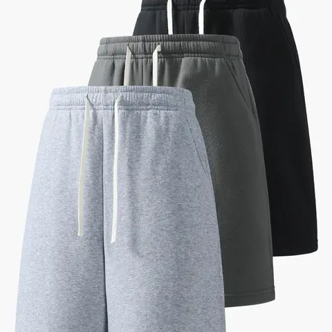 Men’s summer casual athletic shorts, mid-length (knee-length), loose straight fit, comfortable breathable fabric, suitable for running, fitness, training, and other outdoor activities.