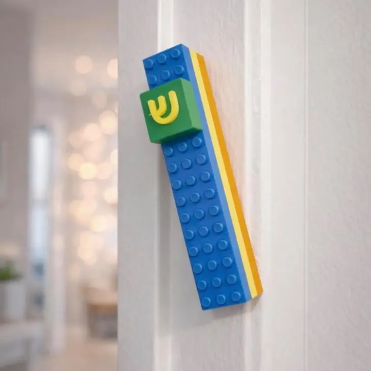 Brique Mezuzah Case: Building Block Inspired Door Frame Decor