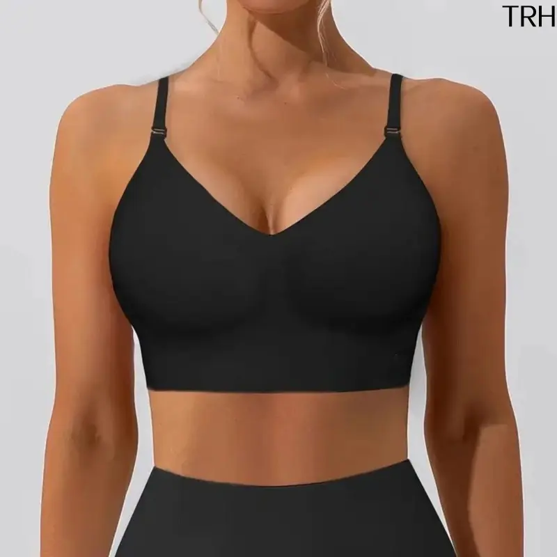 Women U Back Bra, Convertible Multiway Thin Strap Push Up Underwear, Wirefree Low Back Plunge Bra, Plus Size Seamless Everyday Lingerie, Versatile Backless Bra for Dresses, Party & Daily Outfits