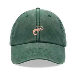 Shrimp Baseball Cap Vintage Washed Unisex Dad Hat Adjustable Funny Faded Sports Sun Fathers Day Fishing Fisherman Prawn Funny
