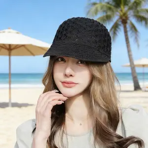 New Spring/Summer Baseball Cap, Unique Design, Hollowed-out Ice Silk Beret
