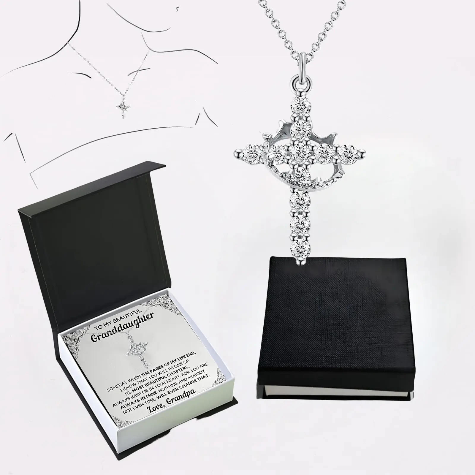 White gold  + beveled edge flip box