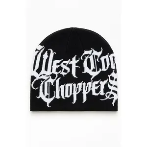 West Coast Choppers Men's Black Gothic Skullcap Beanie