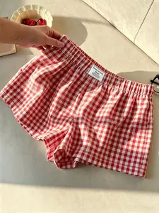 Elastic Waist Gingham Shorts, Casual Comfortable Chic Fit for Everyday Wear, Perfect for Spring and Summer Fashion