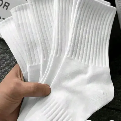 Unisex 5 Pairs Solid Color Mid-Calf Socks, Unisex Fit Socks, Athletic Running Socks, Workout Socks, All-Season Sports Socks for Men and Women, Comfortable and Durable Socks, Sporty Socks, Sports Socks Set