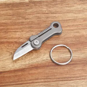 Mini Folding Pocket Knife for EDC, Ultra Compact Tiny Bone Shape Blade with Stainless Steel Edge and Titanium Alloy Handle, Lightweight Small Knife for Daily Carry
