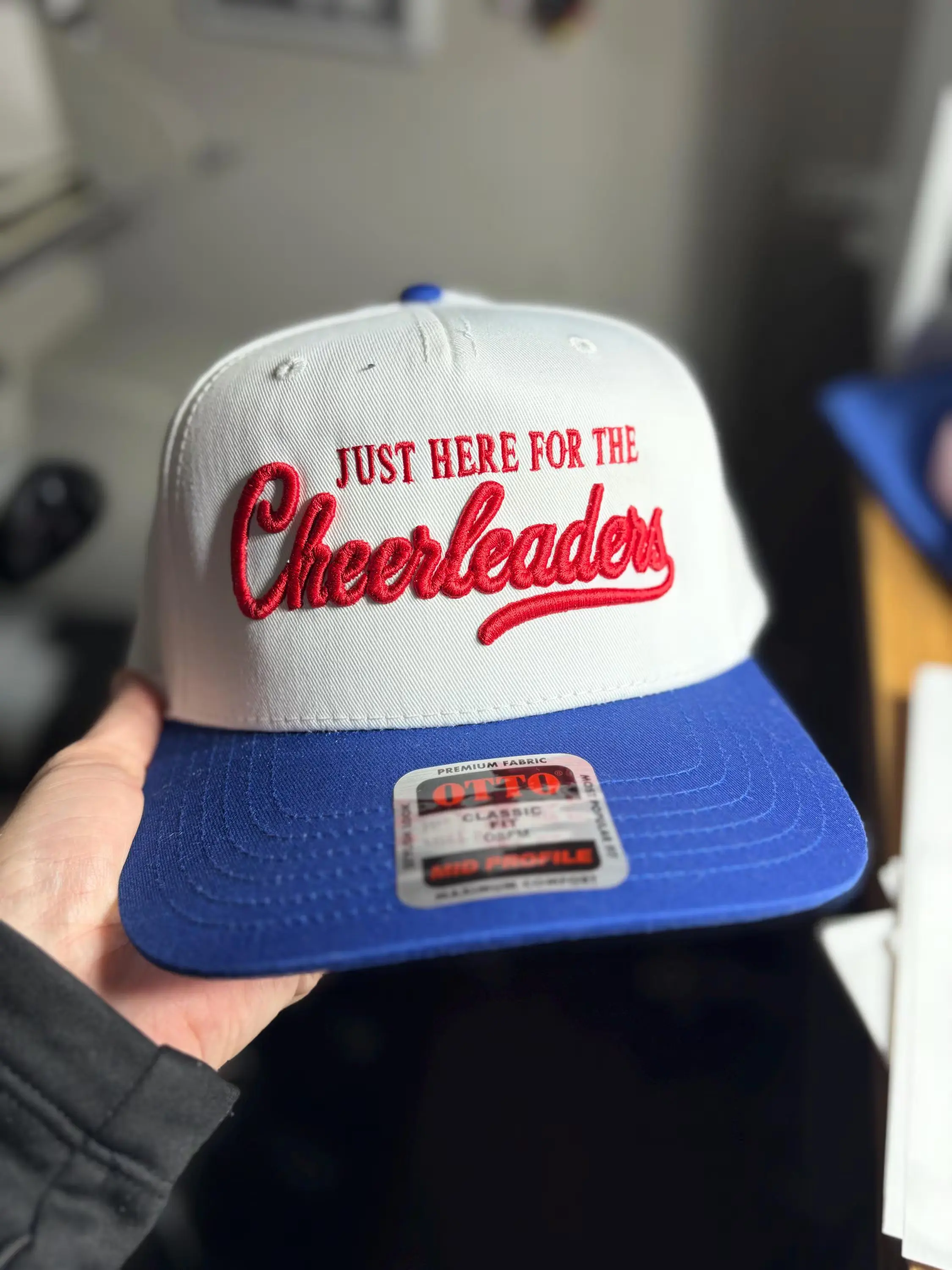 Here For The Cheerleaders 3d puff embroidered hat