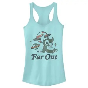 Juniors Womens Lilo & Stitch Far Out Racerback Tank Top