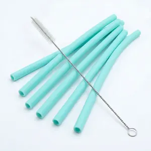 Straws Replacement Compatible with Owala FreeSip 24oz & 32oz Water Bottle, BPA-Free PP Reusable Straw Set with Cleaning Brush, Dishwasher Safe Replacement Accessories, 6 Pack Green Straws for Sports Water Bottle Lid