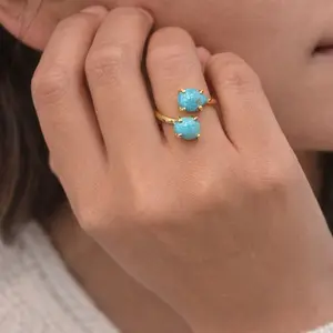 Turquoise Double Ring (Size 5-9)