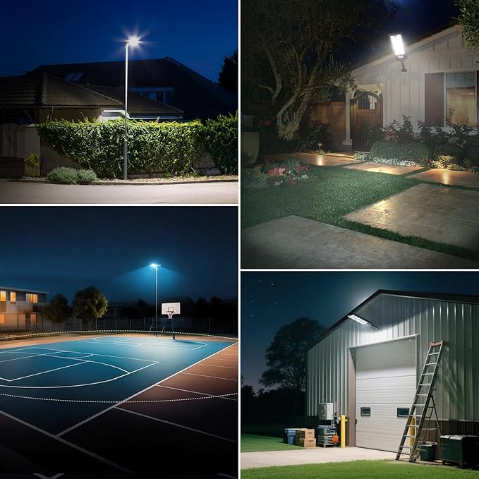 Solar-powered LED high-intensity sensor street lamps, energy-saving wide-angle lighting street lamps, solar garden lights, sensor street lamps for outdoor lighting. Suitable for outdoor courtyards, gardens, fences, porch paths, and parks