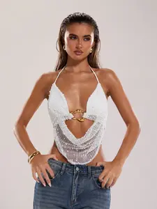 Summer Fashion Sexy Hollow Out Knit Women's Swimsuit Coverup Beach Cover-Up, Plain Loose-Fitting Casual Top, All Seasons Wear, Beach Cover Ups, Aid25813