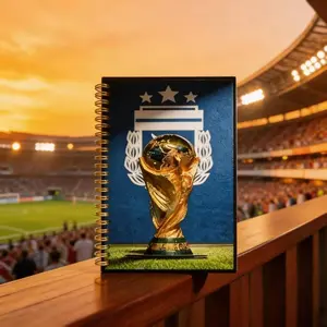 Argentina World Cup Champion Coil Book, Collectible Memorabilia for Soccer Fans, Celebrate Argentina Team Victory