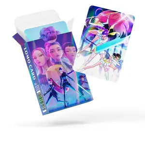 K-Pop Witch Hunter Laser Flashcards, 30-Pack Cartoon Holographic Two-Sided Lomo Cards, Visual Stimulation Cards, Interactive Learning & Fun Game Accessories