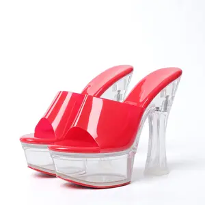 Women's Platform Shoes Spring Clear Heels Sexy Sandals Slipper Girls Shoe for Party