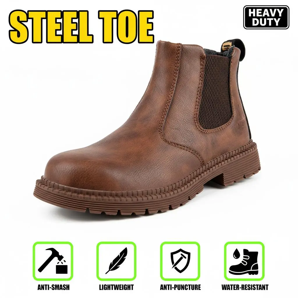 Men's & Women's Safety Clogs, Slip-On Round Toe Synthetic Work Shoes, Water-Resistant, Breathable, Anti-Slip, Puncture-Resistant All-Seasons Kitchen Footwear