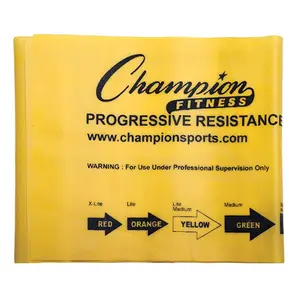 212 MAIN FB4Y 4 ft. Light-Med Resistance Therapy & Exercise Flat Band, Yellow - for Group Fitness, Rehabilitation, Therapy Band
