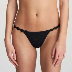Women's Floral Embroidery G-String, a Low Rise Elastic Panty with a Cotton Lined Crotch for No Visible Lines