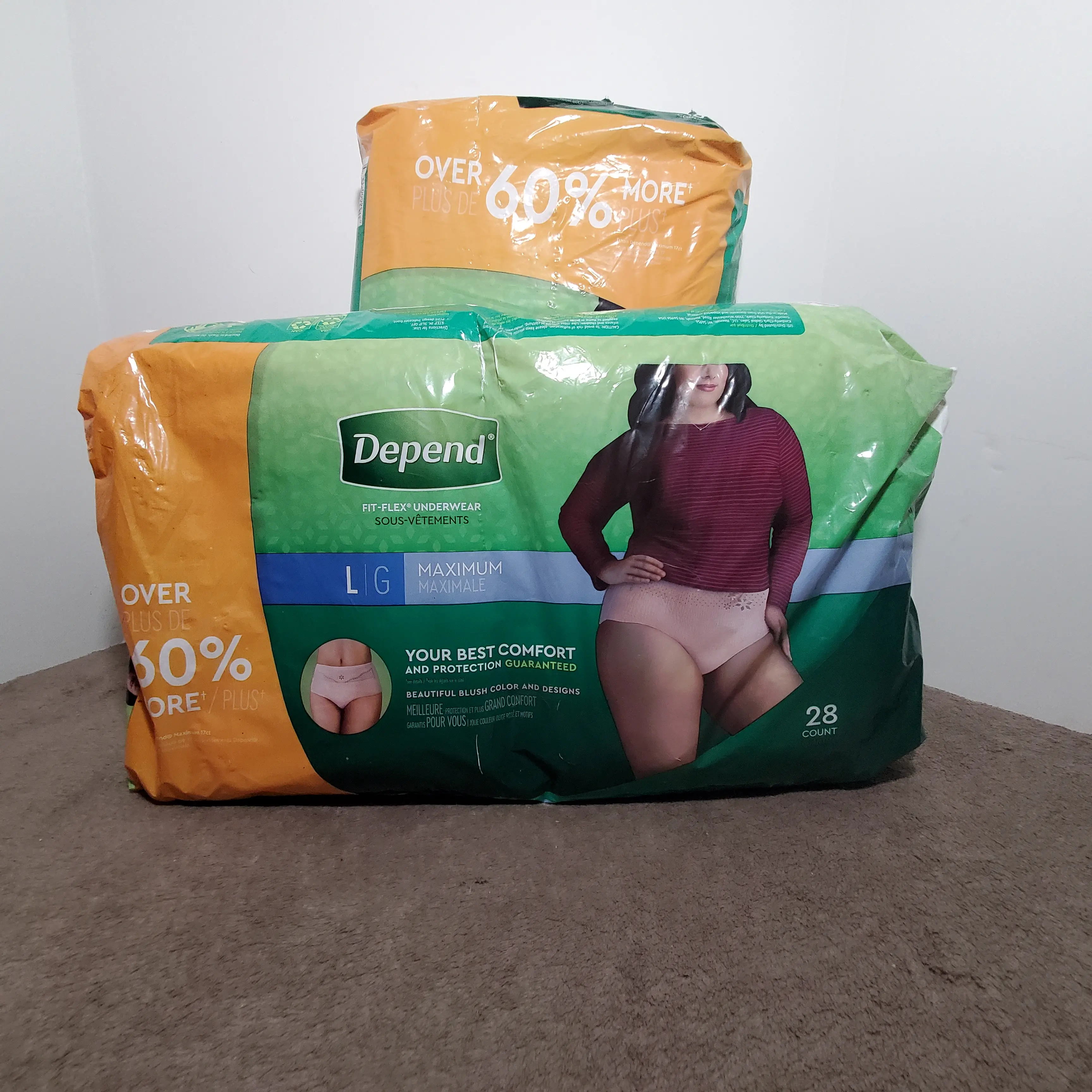 Depend Fit-Flex Incontinence Underwear For Women, Maximum Absorbency, L - 56 ct