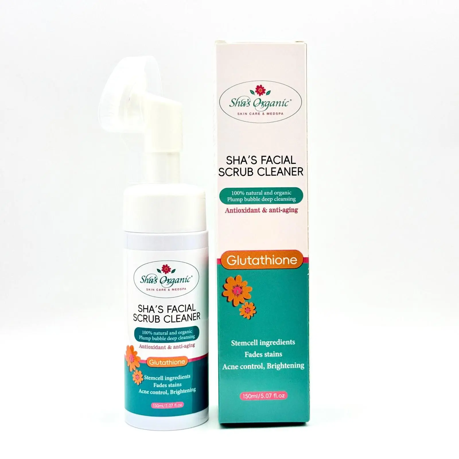 glutathione face scrub Sha's Glutathione Facial Scrub Cleanser - All Skin Types, Pore Control,  Acne Care, Brightening, Moisturizer, Facial Cleanser, Hydrating, Collagen  Boosting, Exfoliating, Smooth Formula