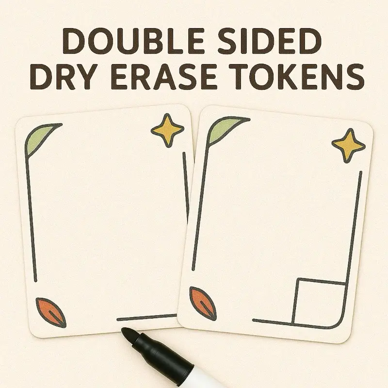Dry Erase Double-Sided Token Cards  9 or 18-Pack (Double-Sided, Erasable,  Reusable Tokens/Proxies  Reusable Tokens for Magic, TCGs, Family Card  Games - TikTok Shop