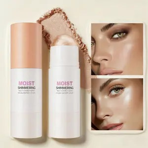 Moist Shimmer Highlight Stick, Easy Glide Cream with Glass-Like Buildable Radiance, Natural Glow for Face, Lightweight Portable Stick for Everyday Use and On-the-Go Touch-Ups,0.24 Oz