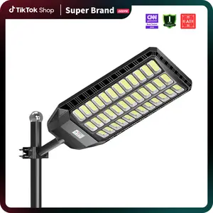 DEEPN Solar Street Light 1440 LEDs IP67 Waterproof Ultra Bright Outdoor Lamp with Motion Sensor & Remote Wide-Area Dusk to Dawn Security Lighting