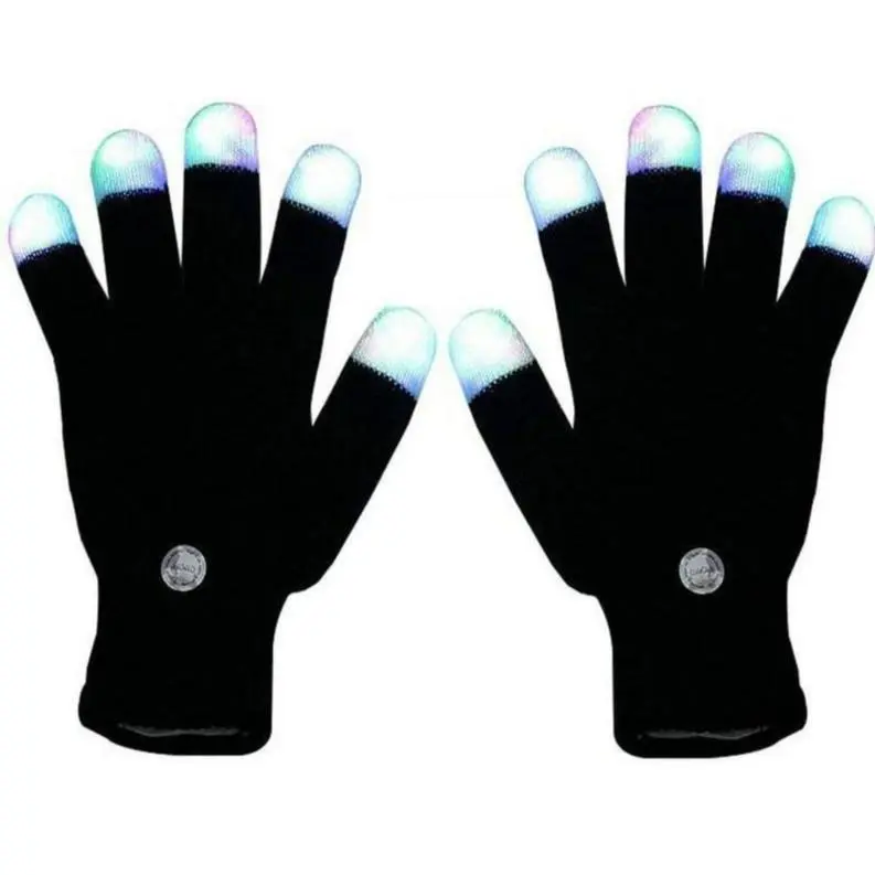 Unisex LED Flashing Sports Gloves with Finger LEDs, Funny Gifts Accessories, Universal Sports & Outdoor Party Accessories