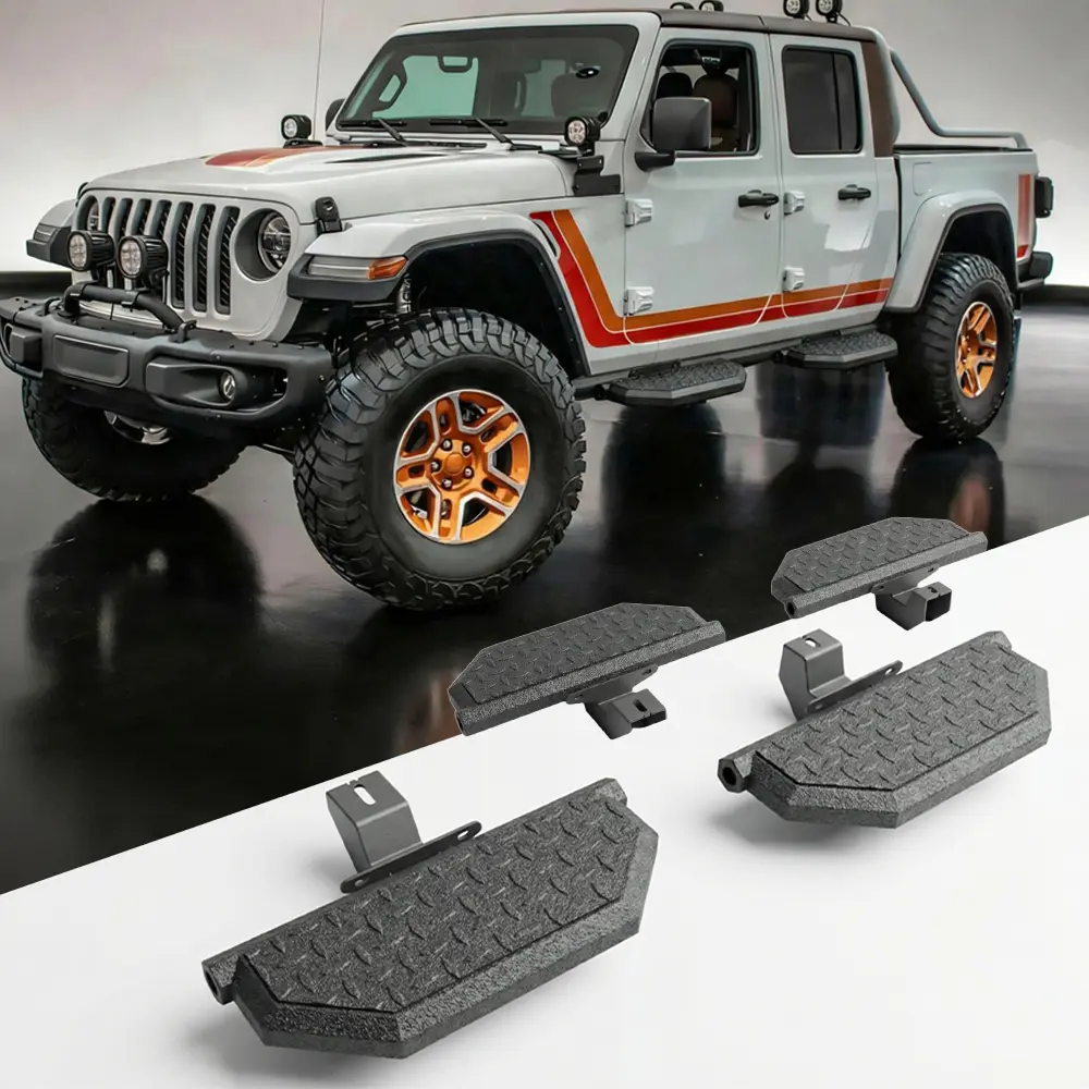 Running Boards For 2018-2025 Jeep Wrangler JL & 20-26 Jeep Gladiator JT 4 Doors Durable Tread Design Car Accessories